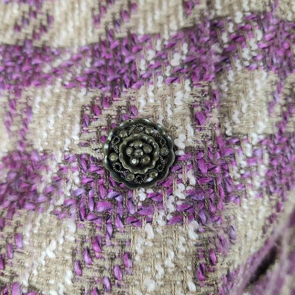 Alfred Dunner Blazer Purple Tan Check Size  12P - Picture 8 of 11